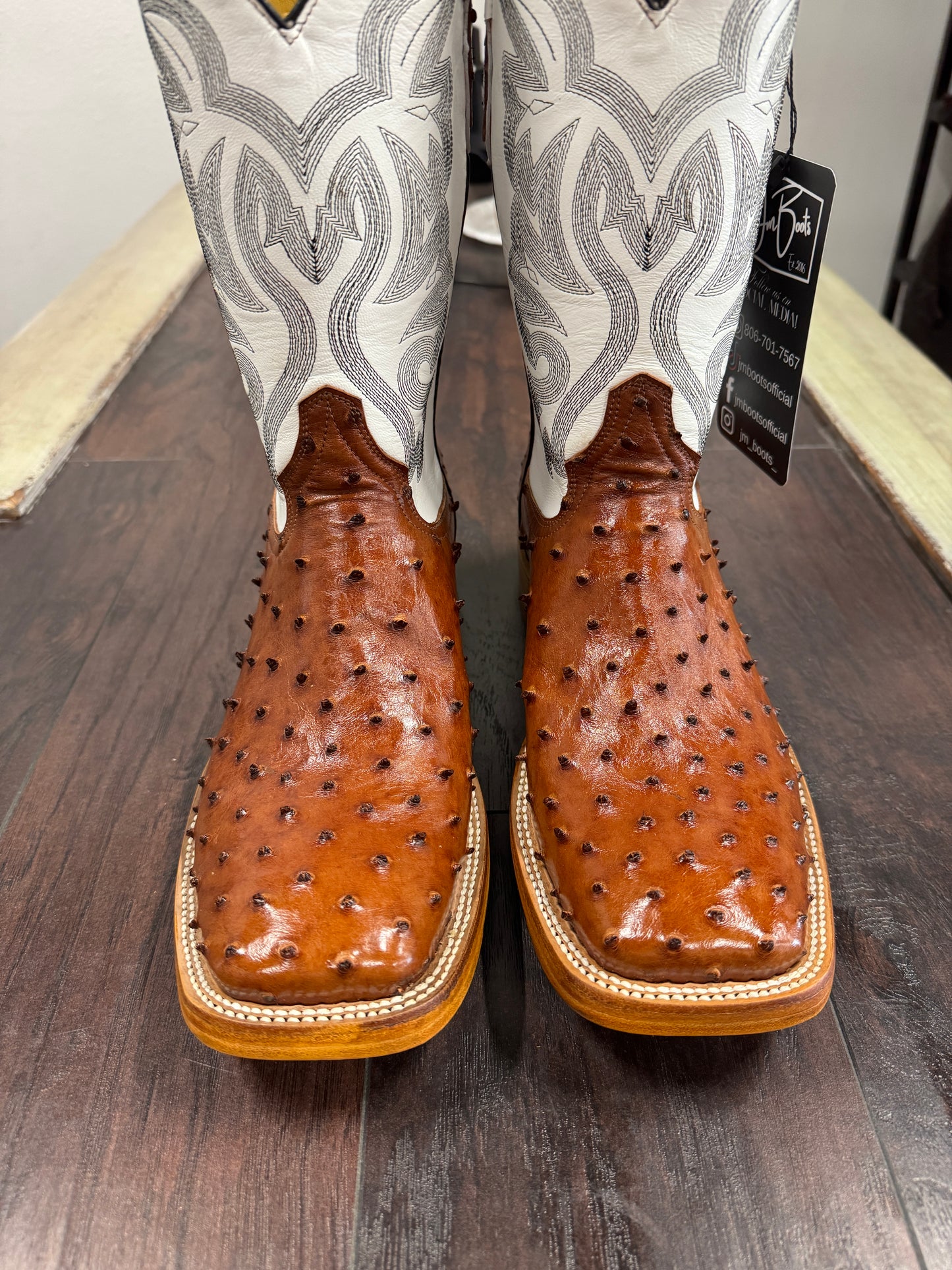 Brandy Ostrich Hybrid Soled