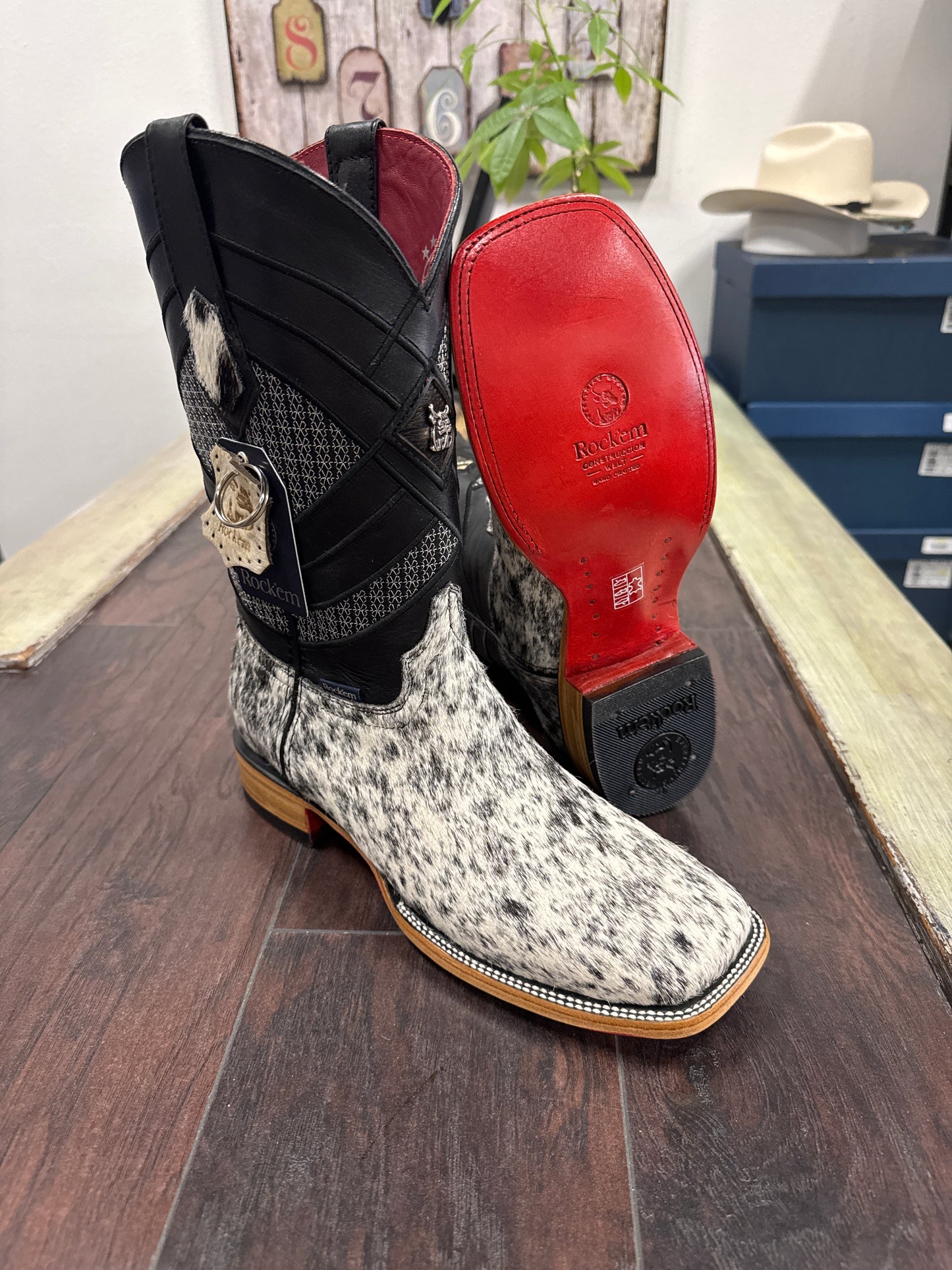 Men’s Rock’Em Cowhide bl/wh