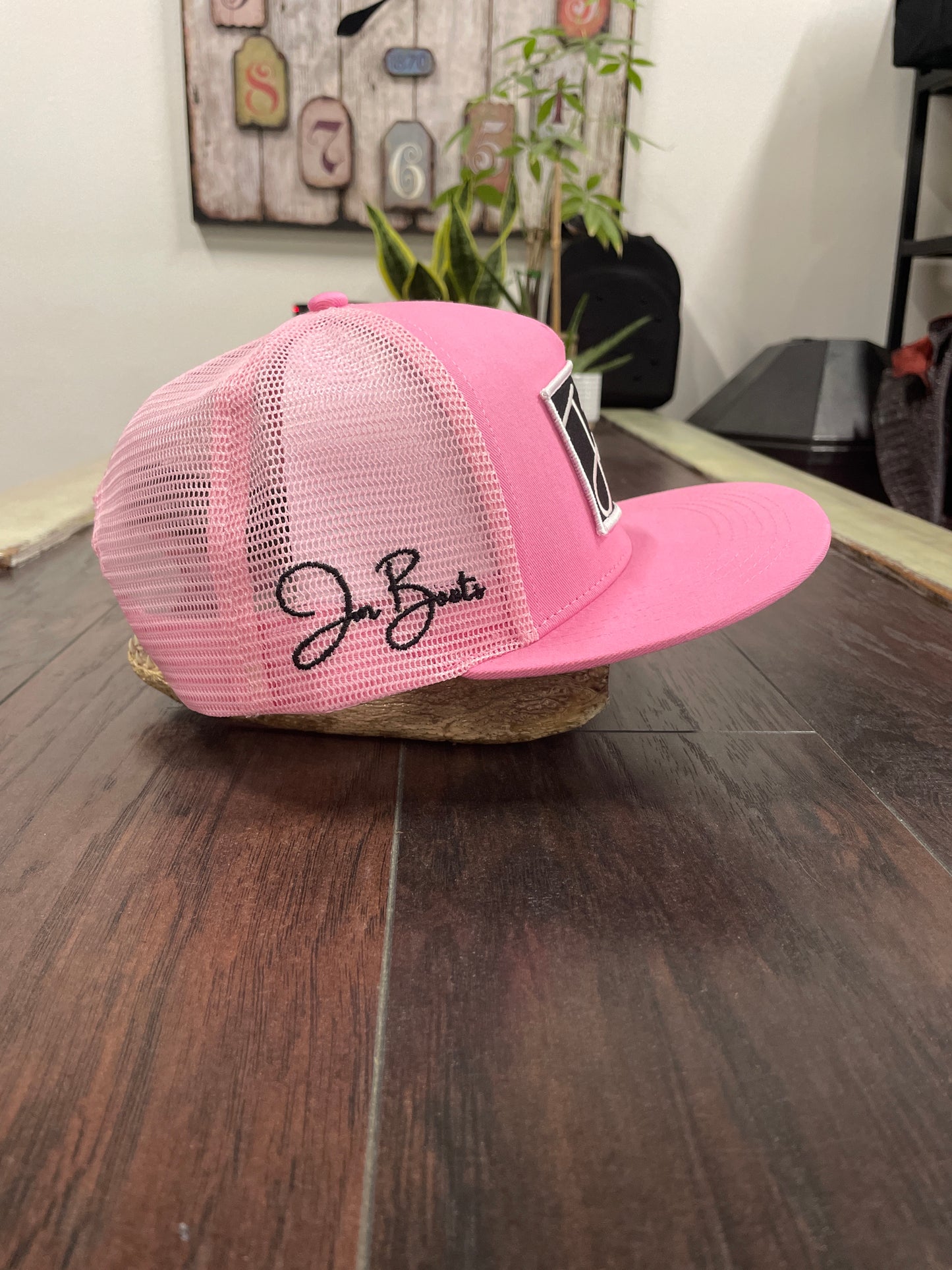 Pink JM w/ Black embroidered patch