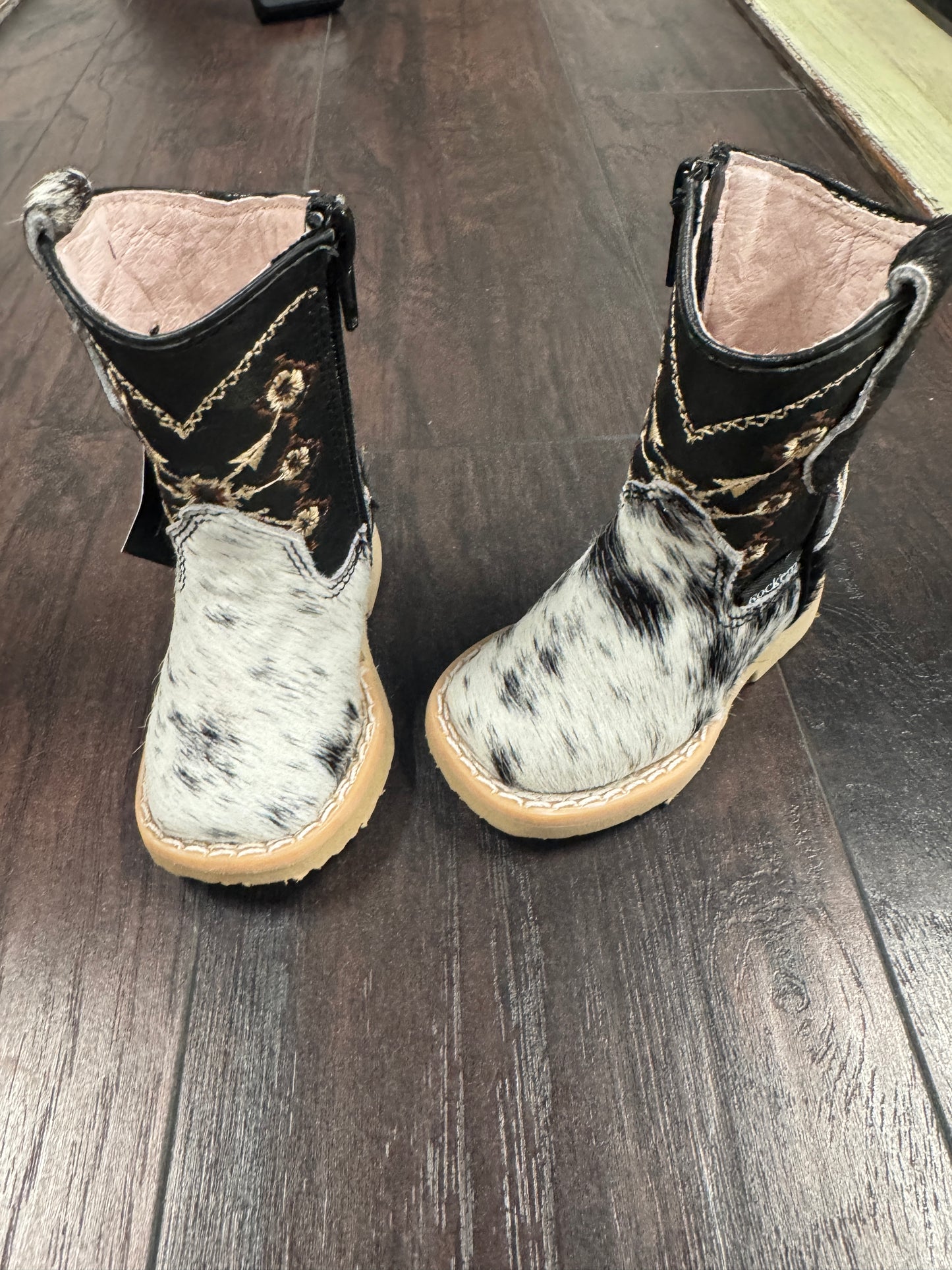 Toddler Girls Cowhide bl/wh