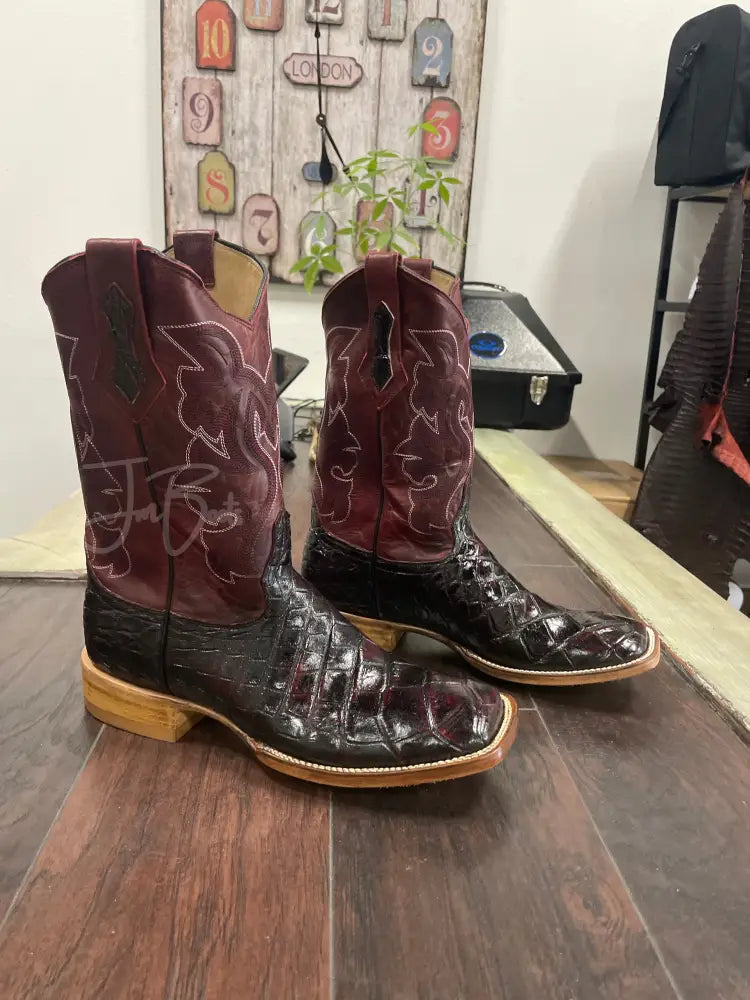 American Alligator~ Black Cherry - 10 1/2 EE - Boots