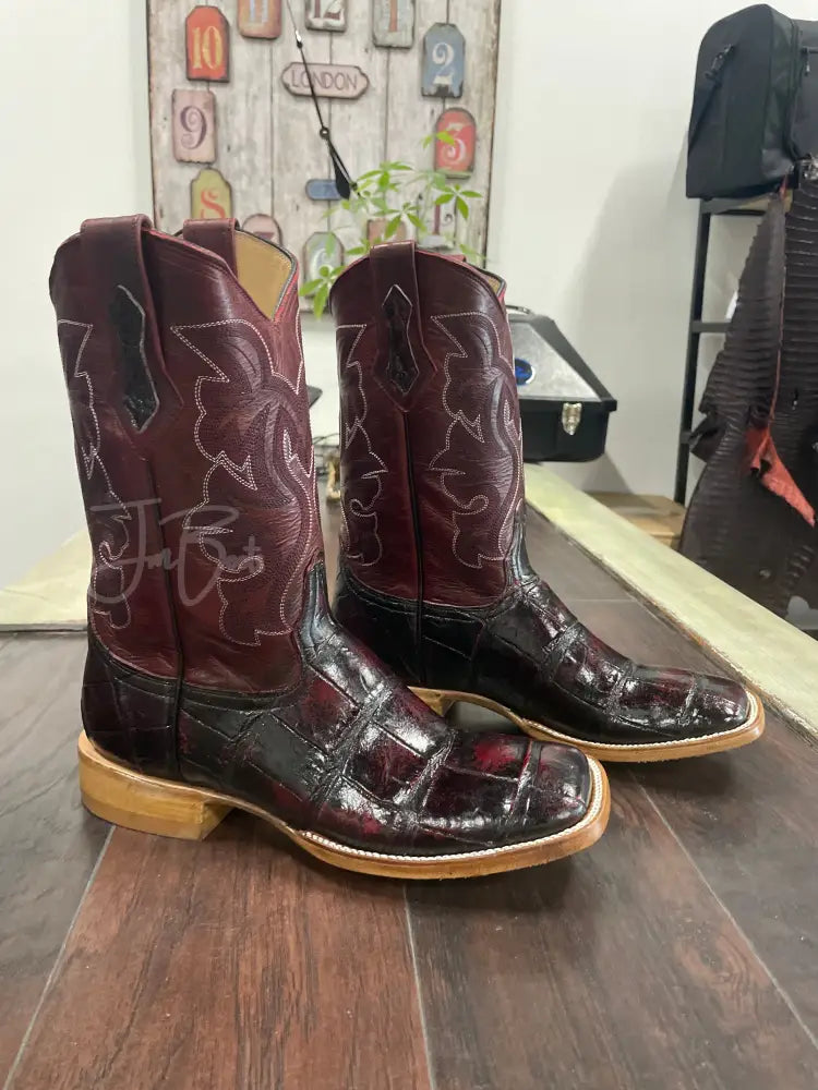 American Alligator~ Black Cherry - 10 EE - Boots