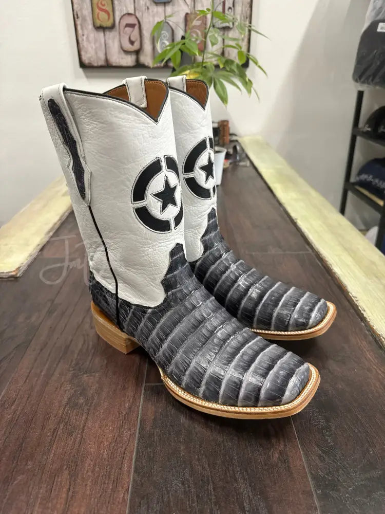 Caiman Belly- Blue black Justin - 10.5 EE - Cowboy boots