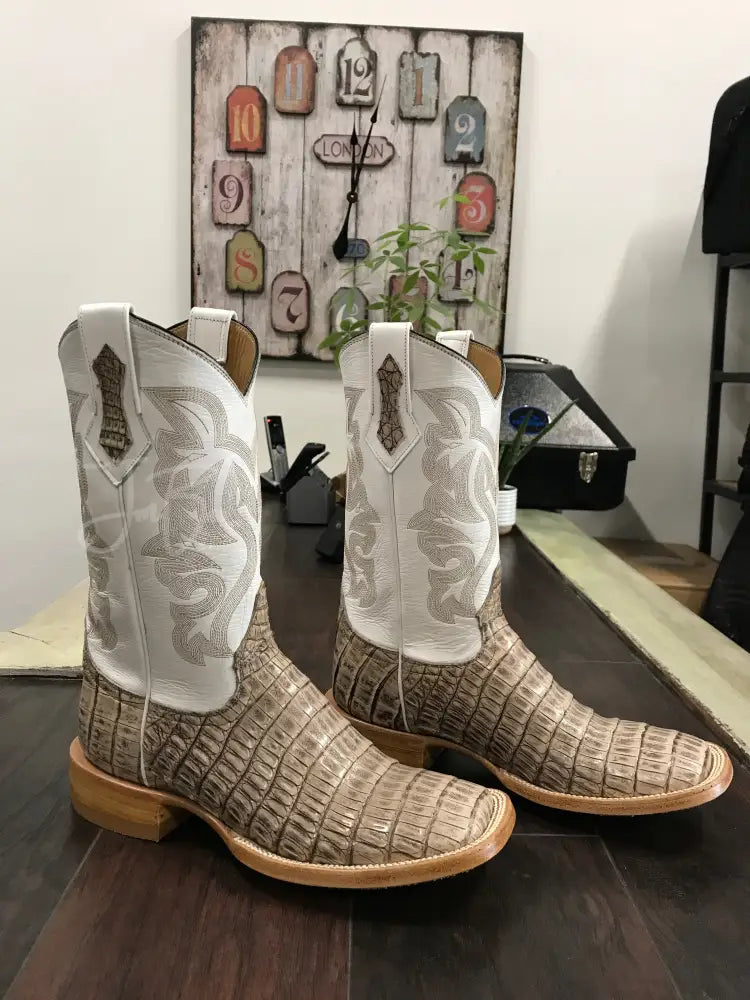 Caiman Belly- Winter Safari - 7.5 EE - Cowboy boots