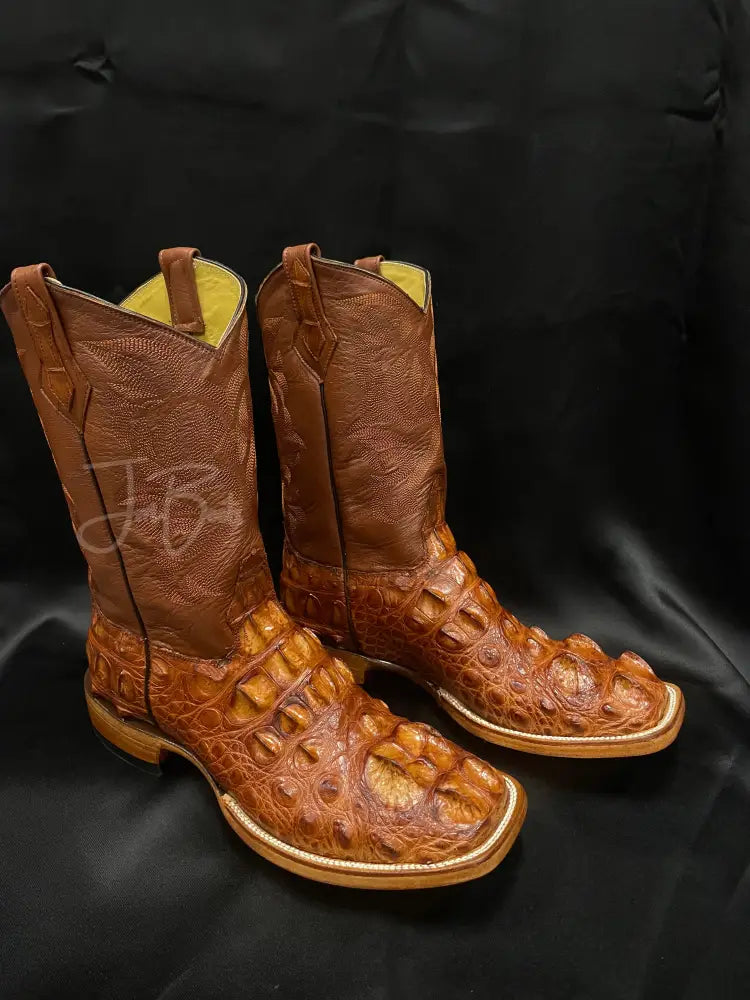 Cognac Hornback American Alligator 10 1/2 E Boots