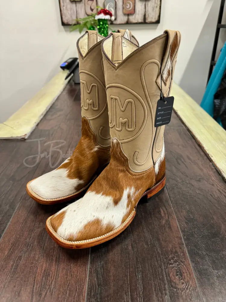 Cowhide br/wh 6.5EE - 6.5EE - Cowboy boots