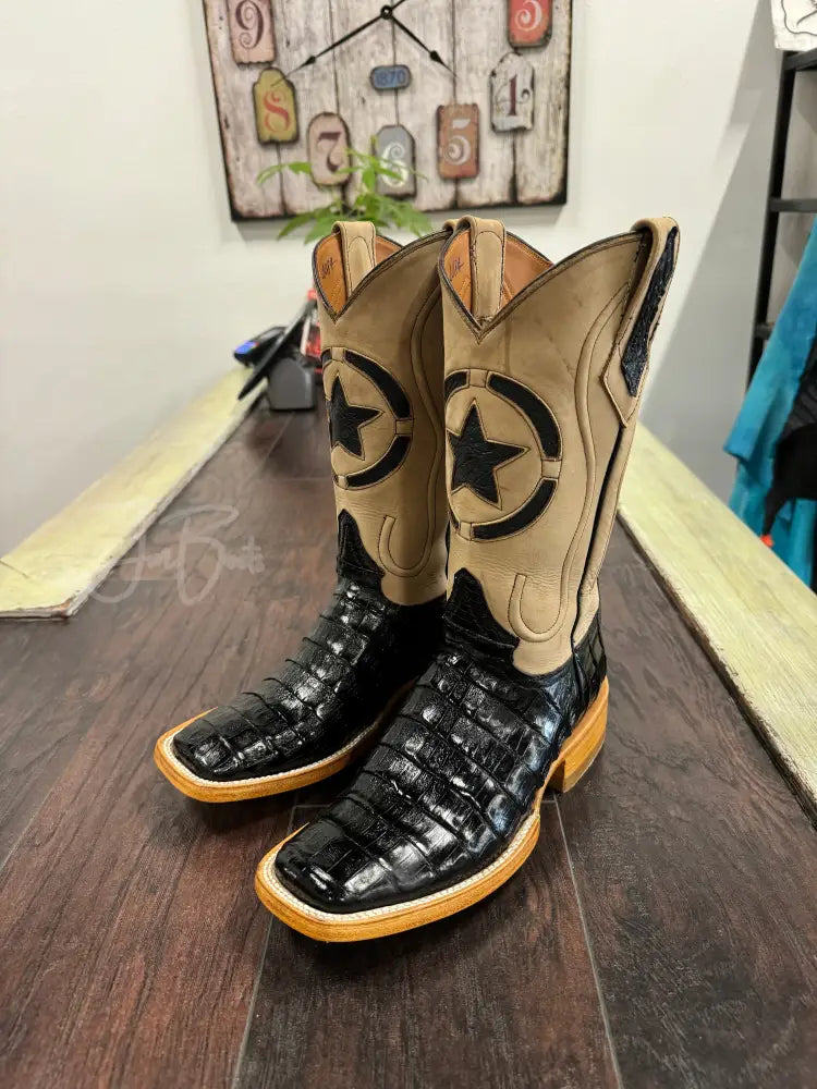 Ladies Black Caiman Belly sz 7.5ee - 7.5EE - Cowboy boots