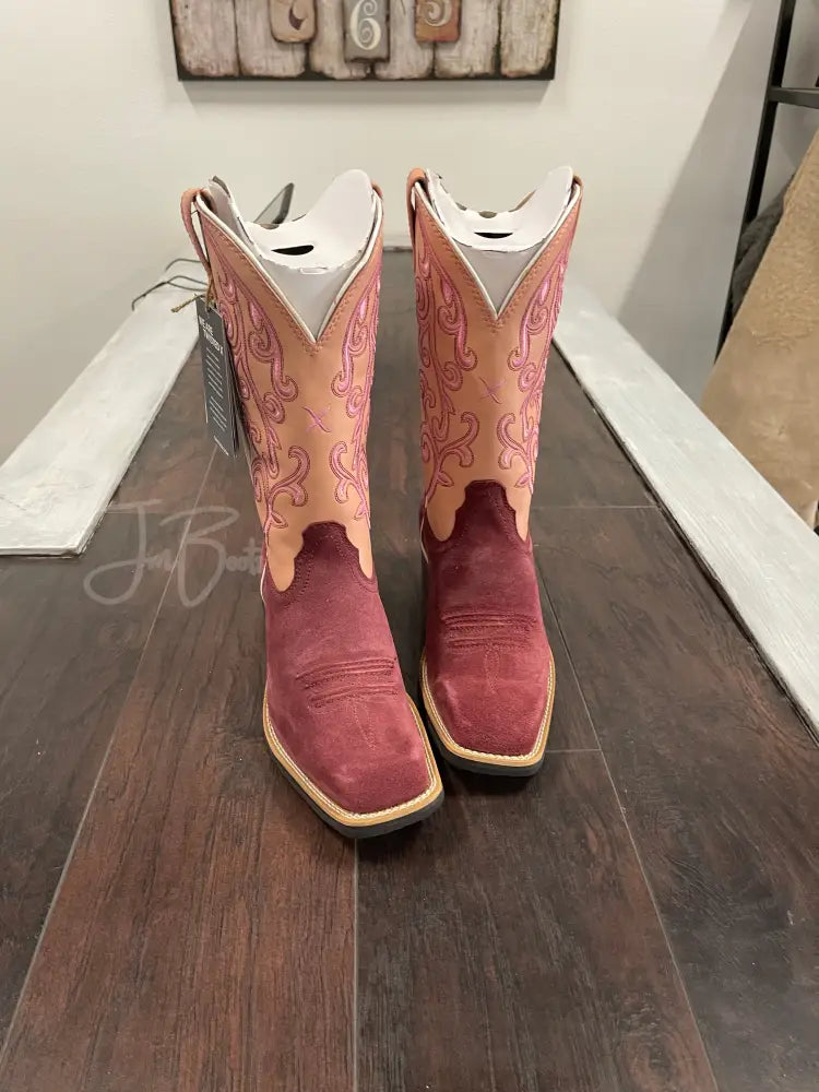 Ladies Twisted X Top hand Berry baby pink-Final Sale
