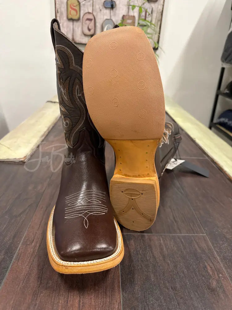 Leather- Dark Brown Bulldog Anti-slip - 9.5 EE - Boots