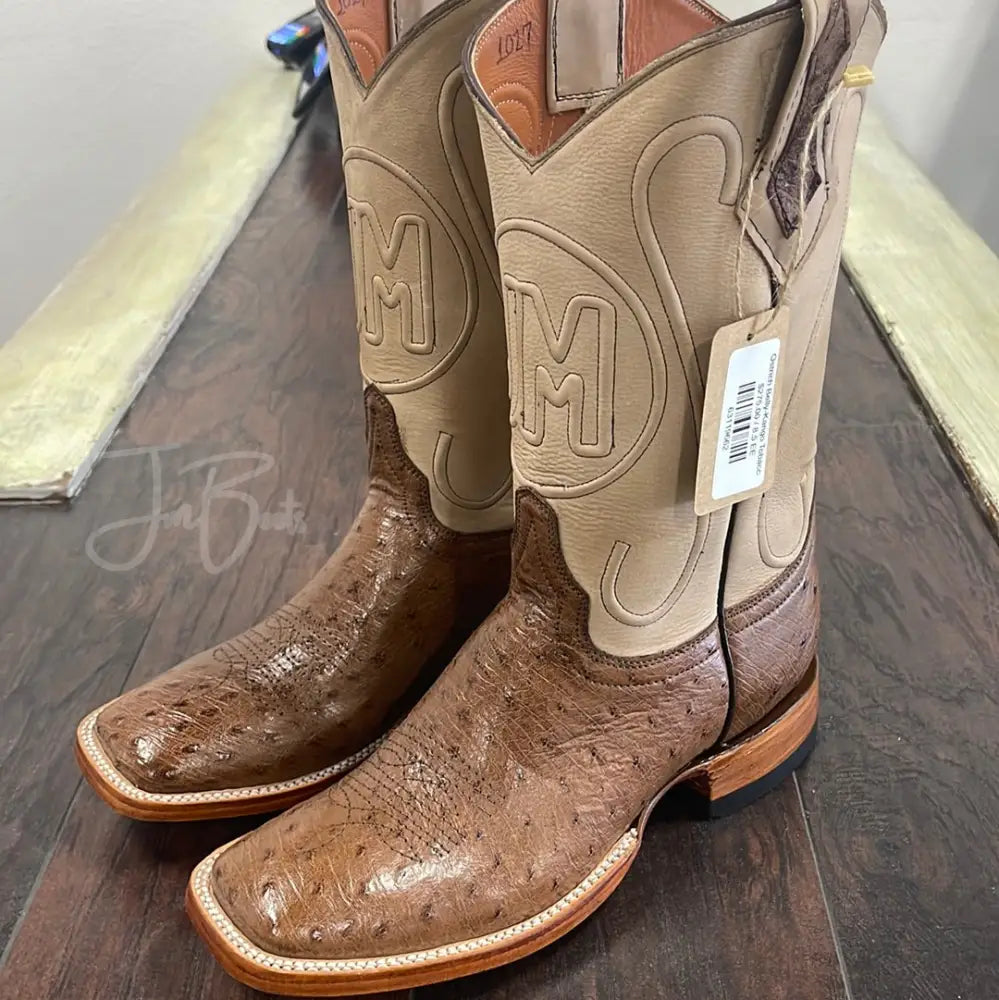 Ostrich Belly-Kango Tobacco - 8.5 EE - Boots