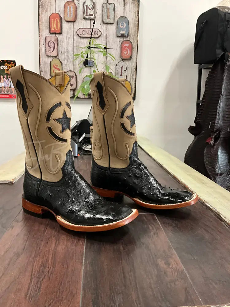 Ostrich Black Boots