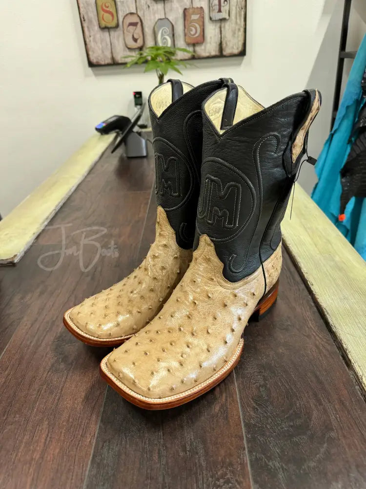 Ostrich- Tan Bruciato Double Stitched - Boots