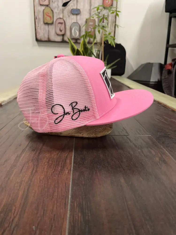 Pink JM w/ Black embroidered patch - Hats