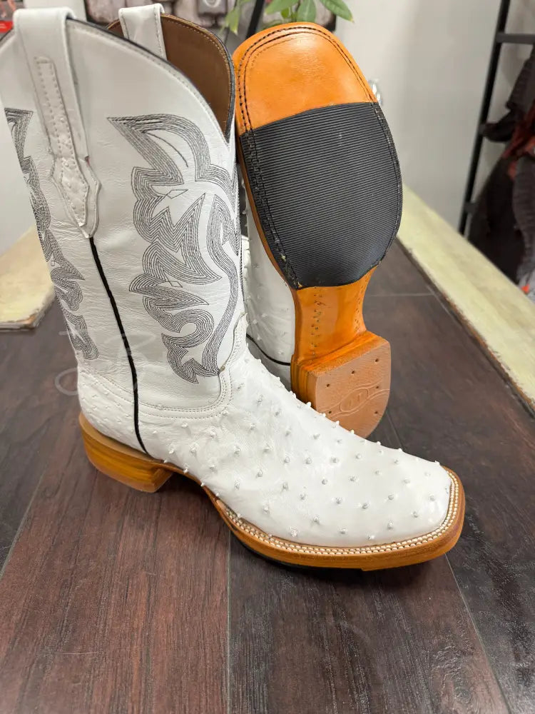White Ostrich Hybrid Sole - 10.5 EE
