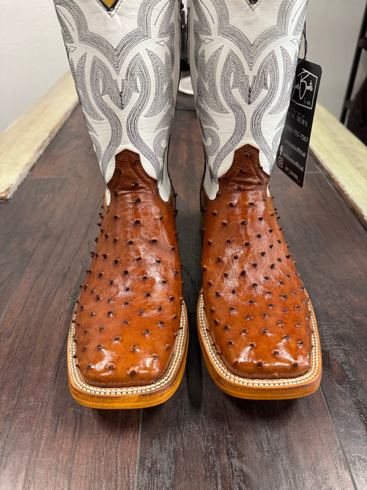 Brandy Ostrich Hybrid Soled