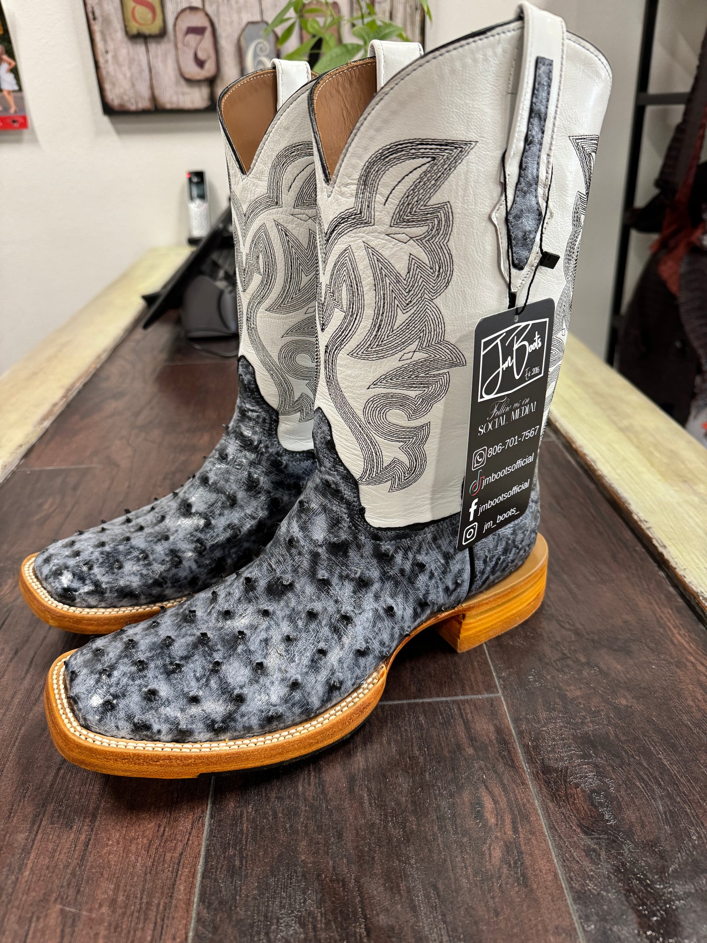 Black Rio Grande Ostrich Hybrid Soled