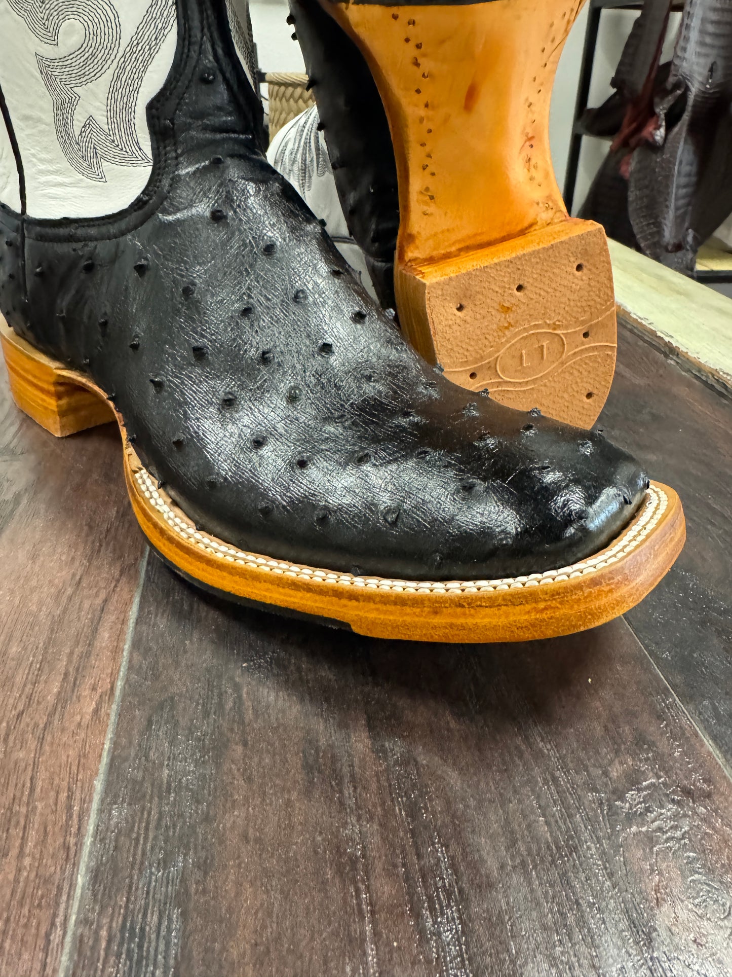 Black Ostrich Hybrid Sole