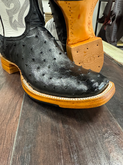 Black Ostrich Hybrid Sole