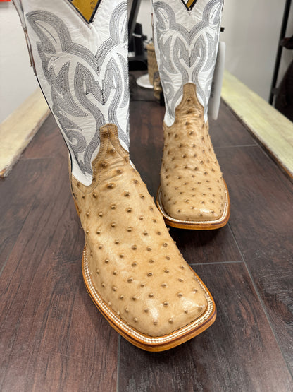Tan Vintage Ostrich Hybrid Sole