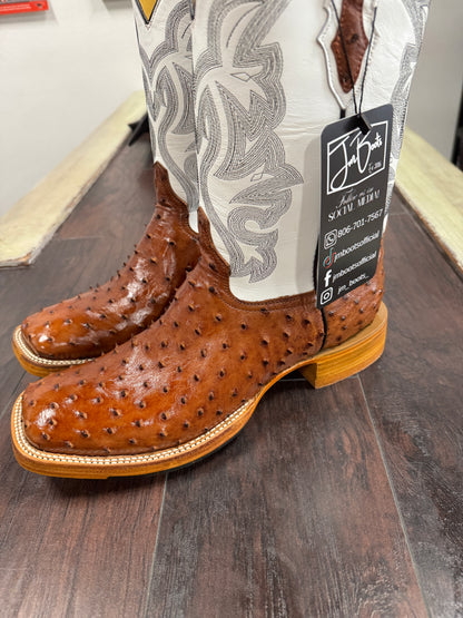 Brandy Ostrich Hybrid Soled