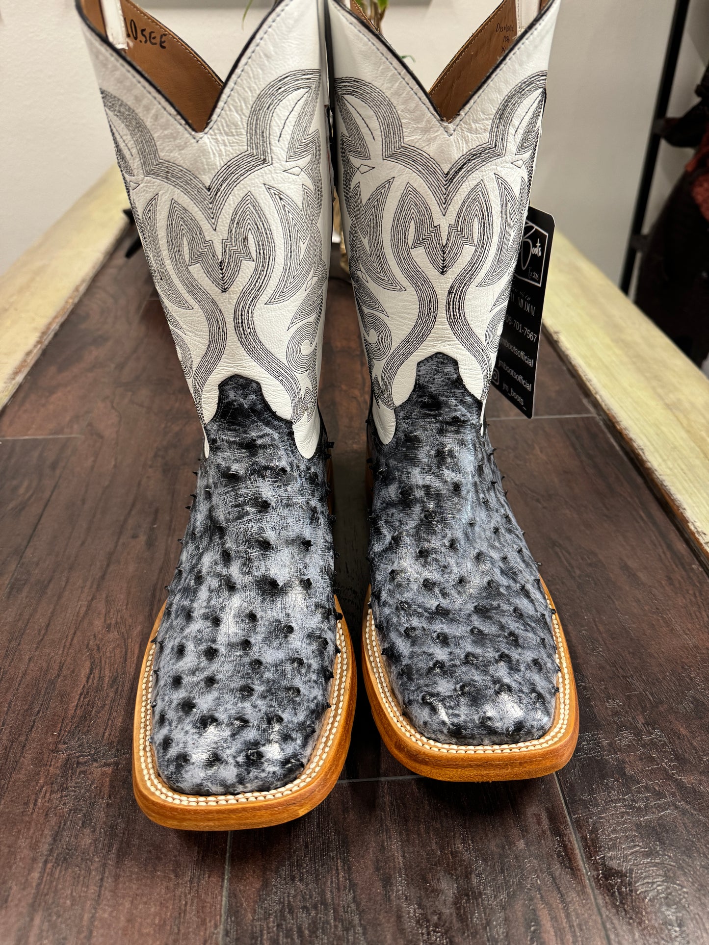 Black Rio Grande Ostrich Hybrid Soled