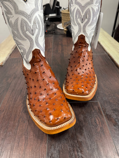 Brandy Ostrich Hybrid Soled