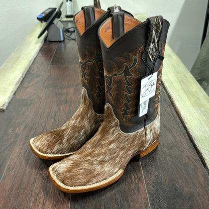 Cowhide br/wh sz 8 EE