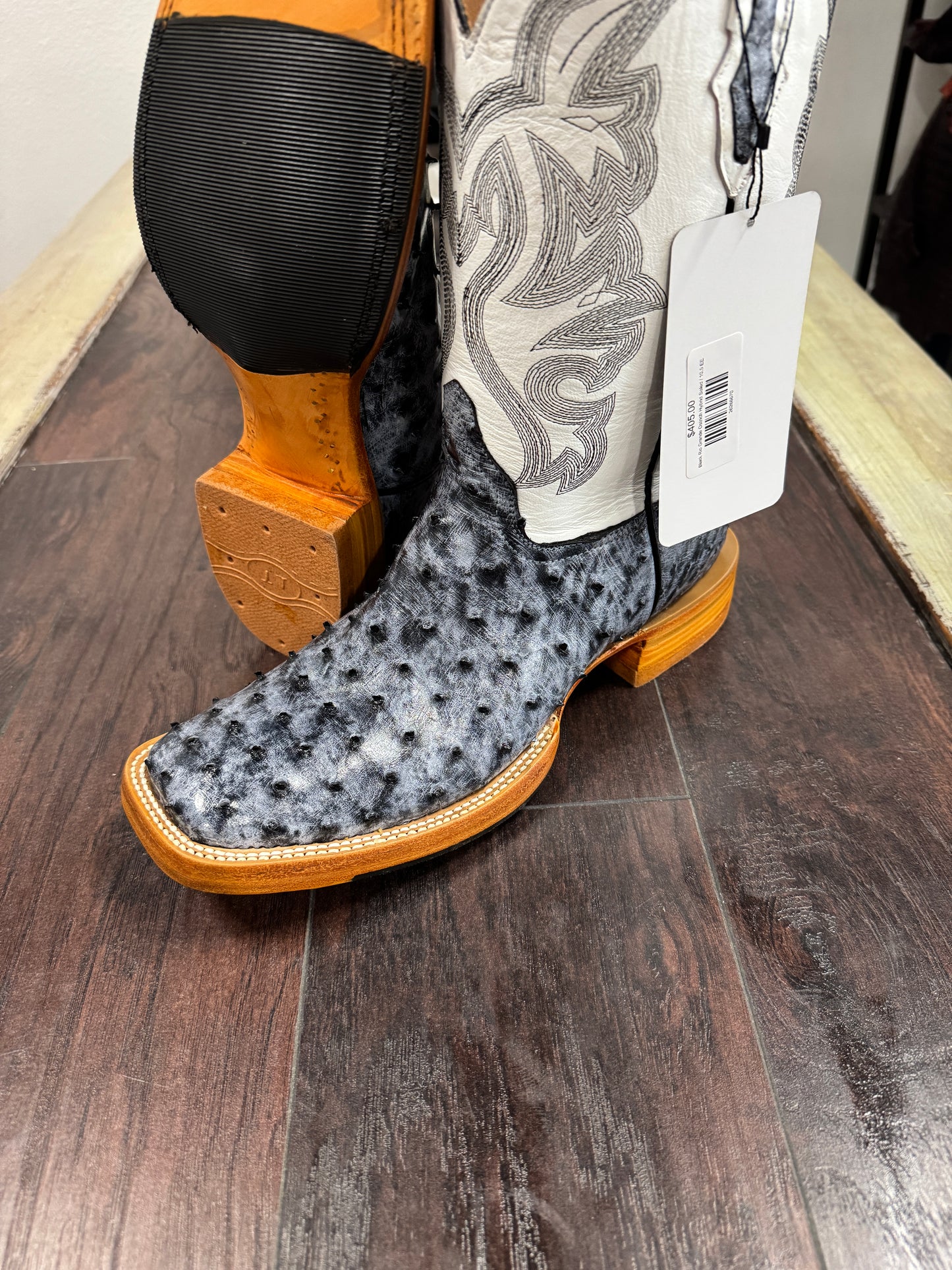 Black Rio Grande Ostrich Hybrid Soled