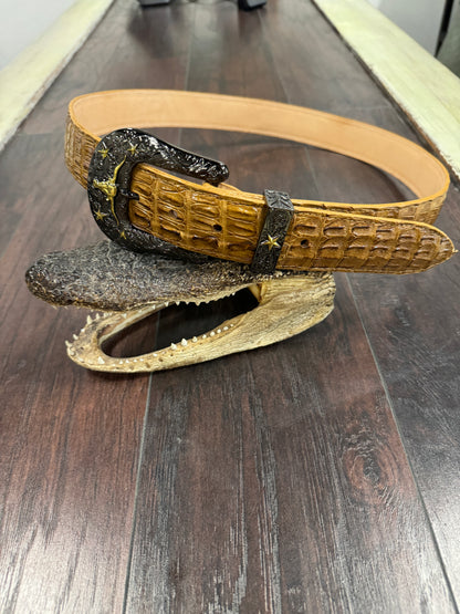 Caiman Belt- Antique Saddle