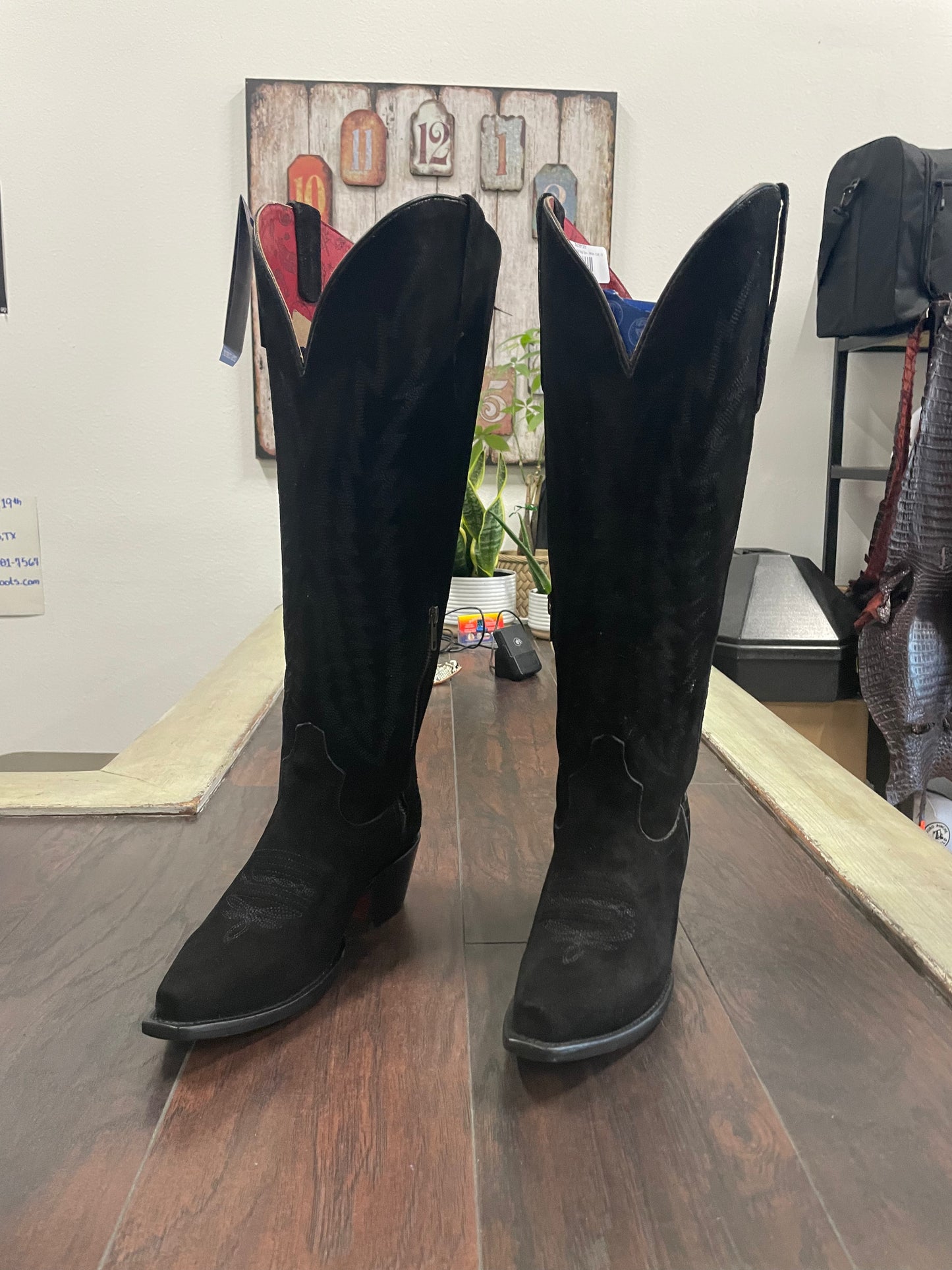 Valentina Suede Tall Snip Toe~ Wide Calf