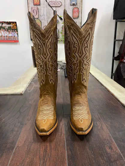 Alexa Midi Snip Toe Cowgirl Boot Wide Calf - Cowboy boots