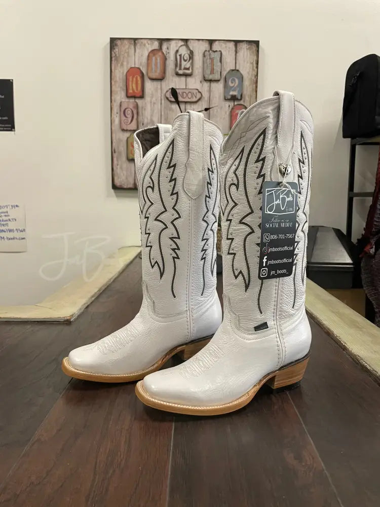 Alexa Rainbow Blanco - Cowboy boots