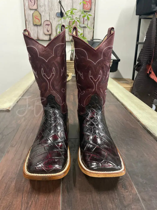American Alligator~ Black Cherry - 10 1/2 EE - Boots