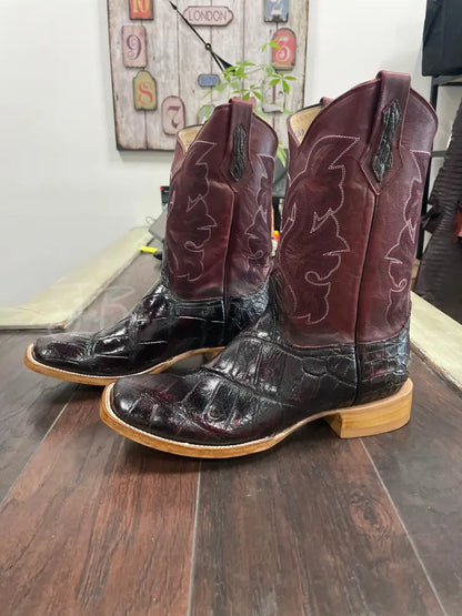 American Alligator~ Black Cherry - 12 EE - Boots