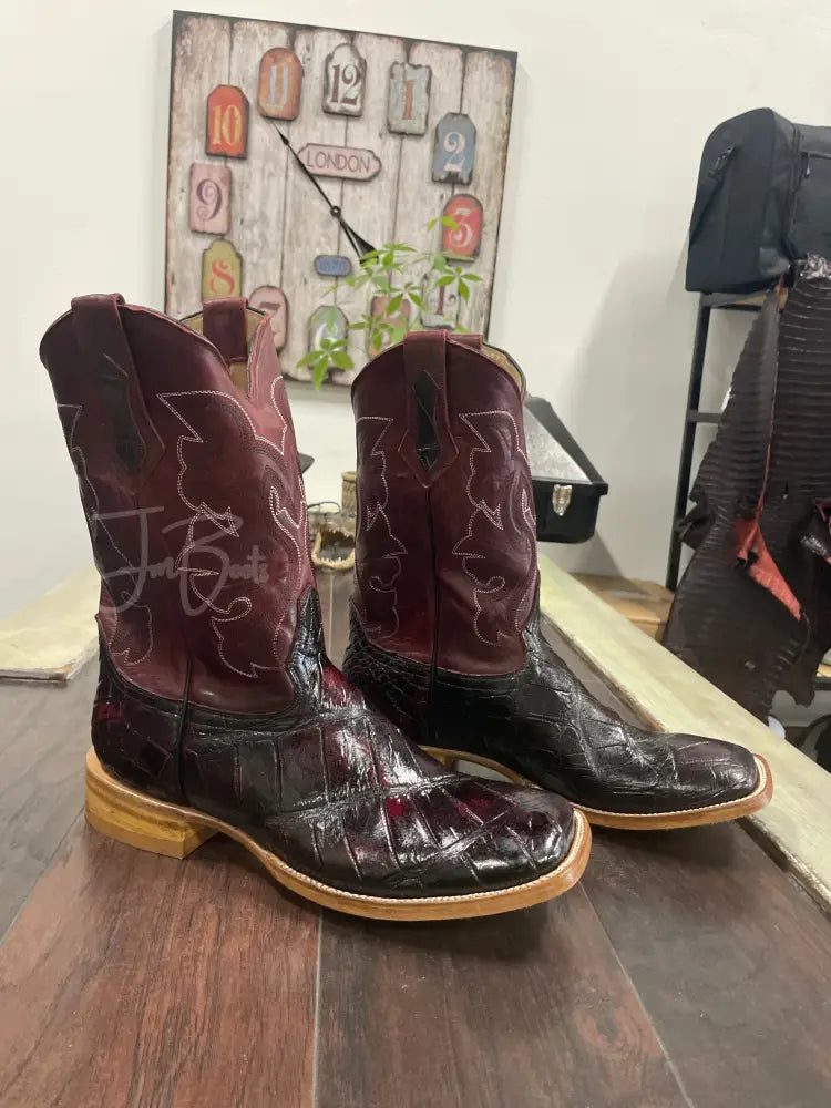 American Alligator~ Black Cherry - 12 EE - Boots