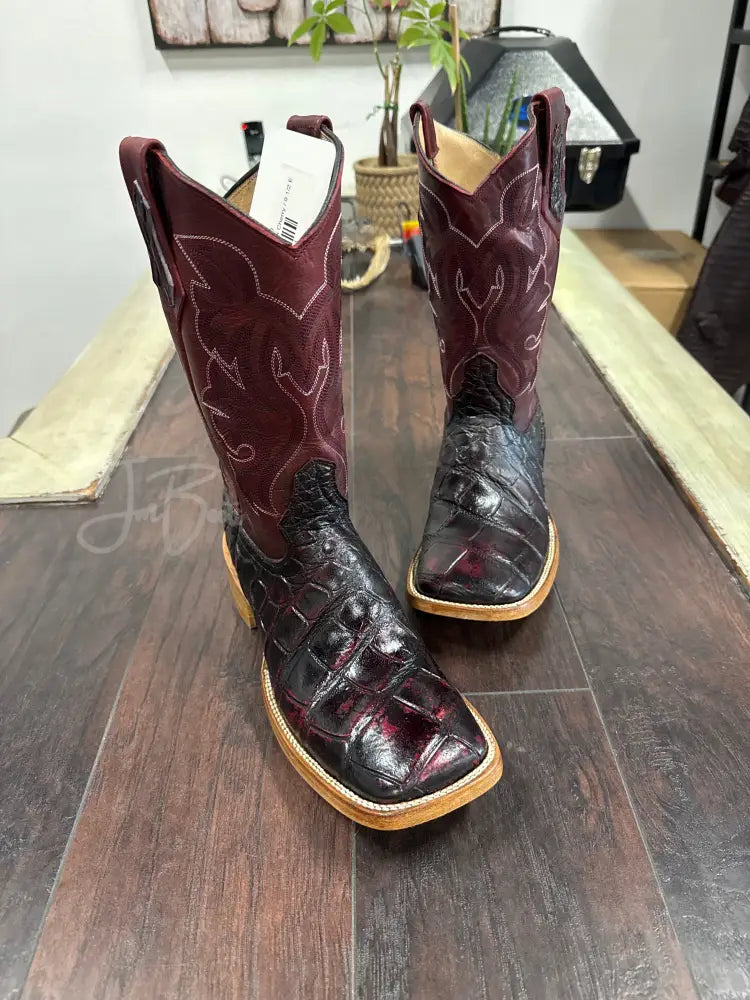 American Alligator~ Black Cherry - 9 1/2 E - Boots