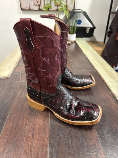 American Alligator~ Black Cherry - 9 1/2 E - Boots