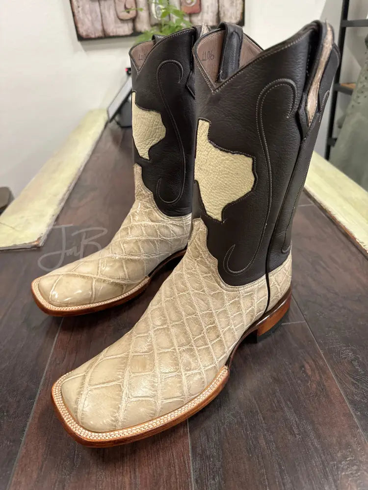American Alligator- hueso - 11.5 / D - Boots