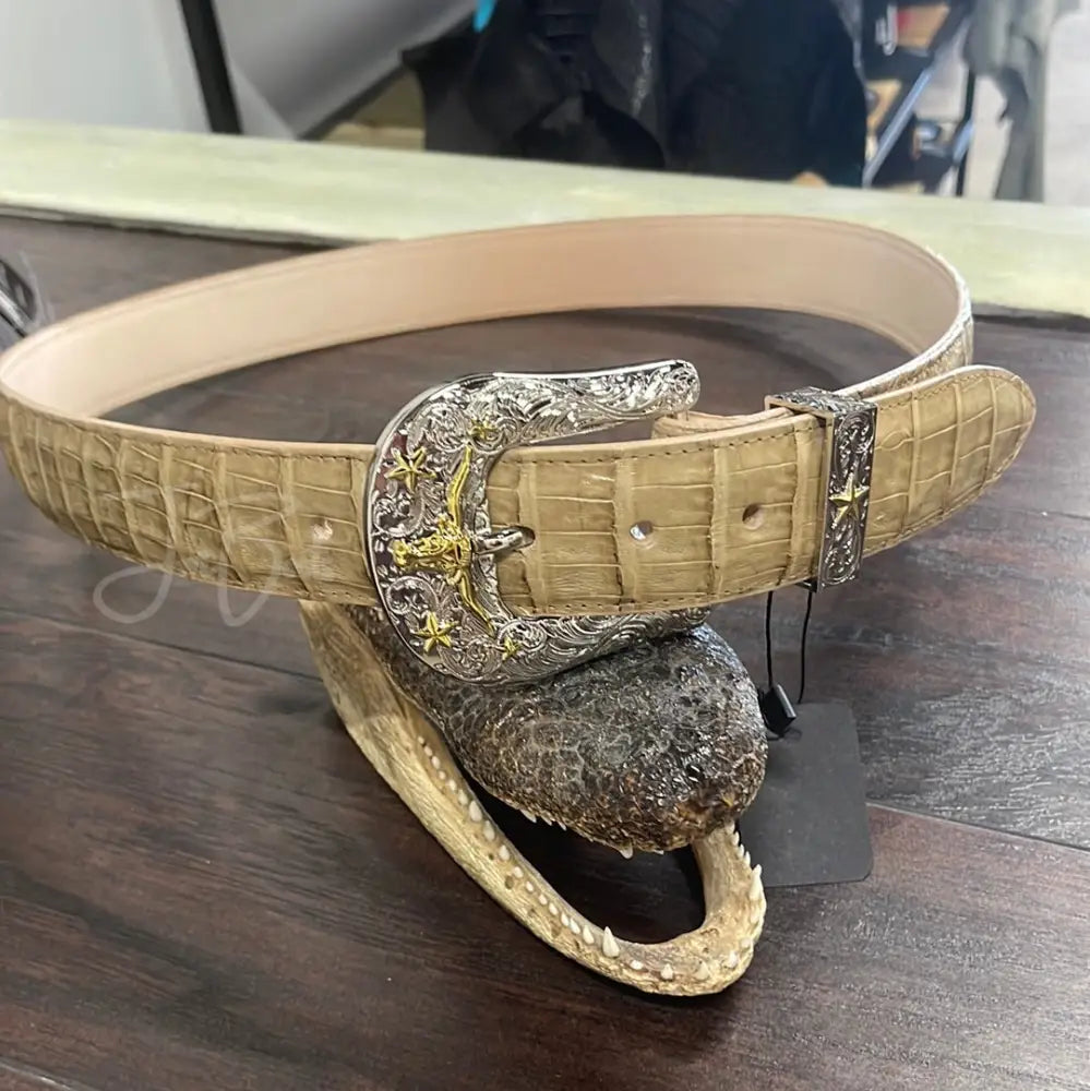 Belt CMN Mink - 1 1/2” - Sz 42 - metal buckle