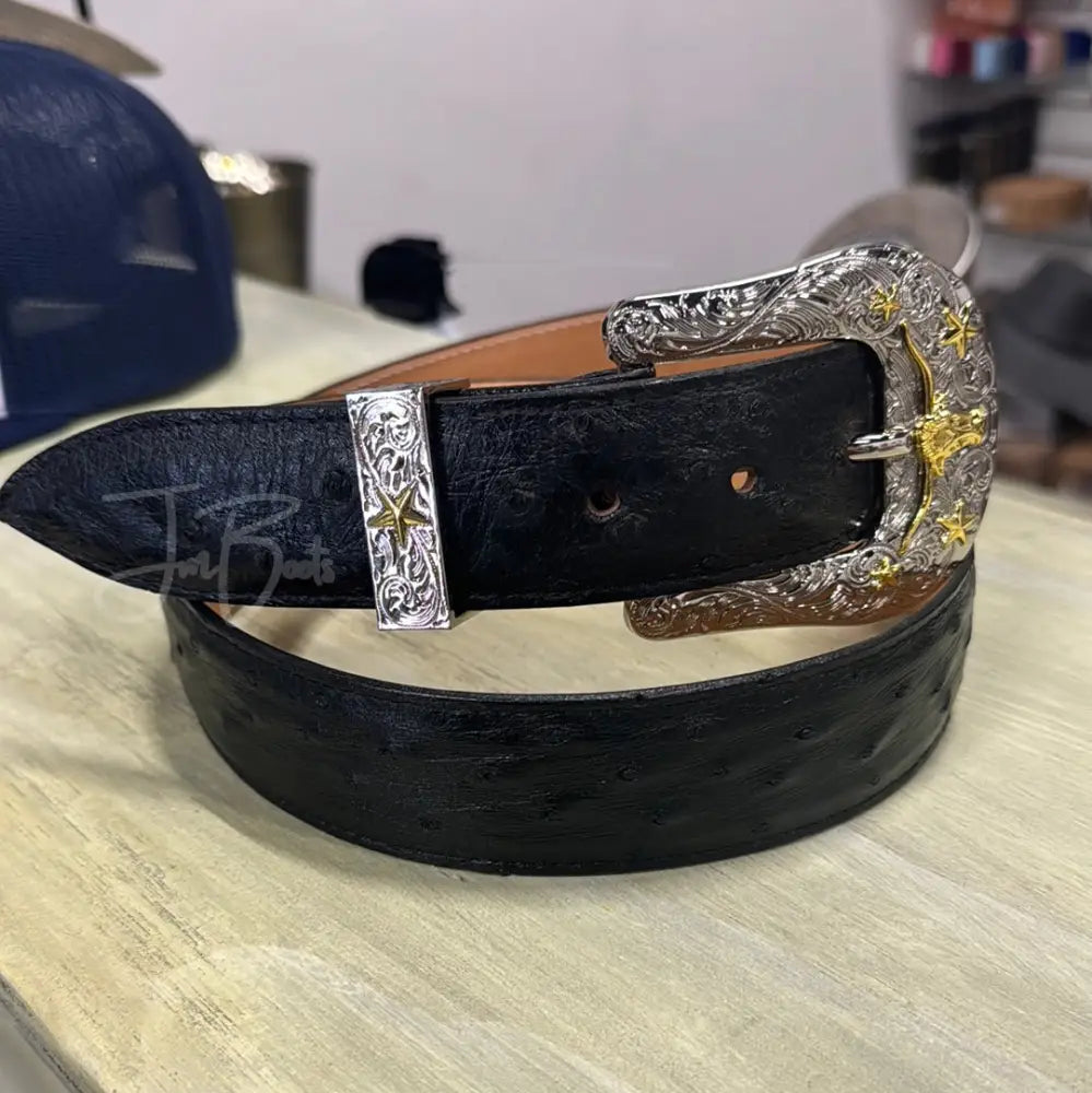 Belt OS Black - 1 1/2”- Sz 40- metal buckle