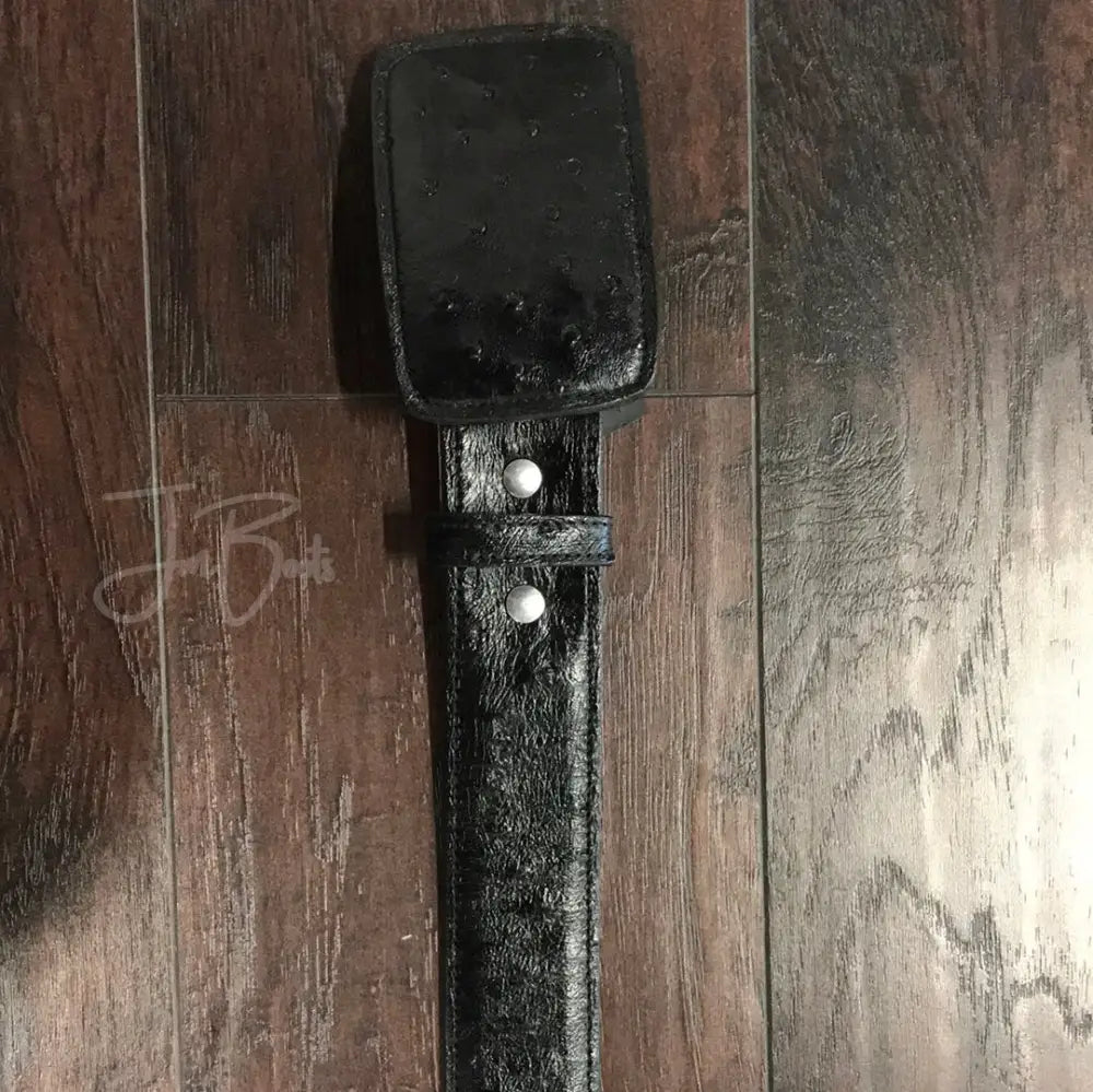 Belt OS Black - 1 3/4” -Sz 38 buckle out of same skin