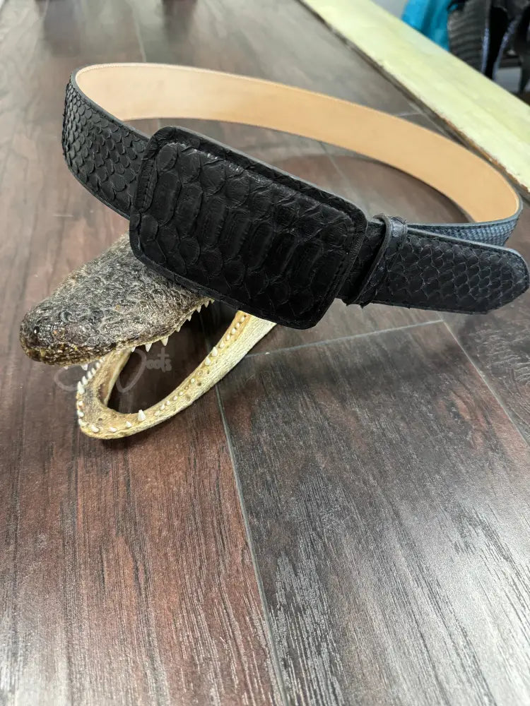 Belt Python Black Matte - 1 3/4” - SZ 40 - Exotic- Belt