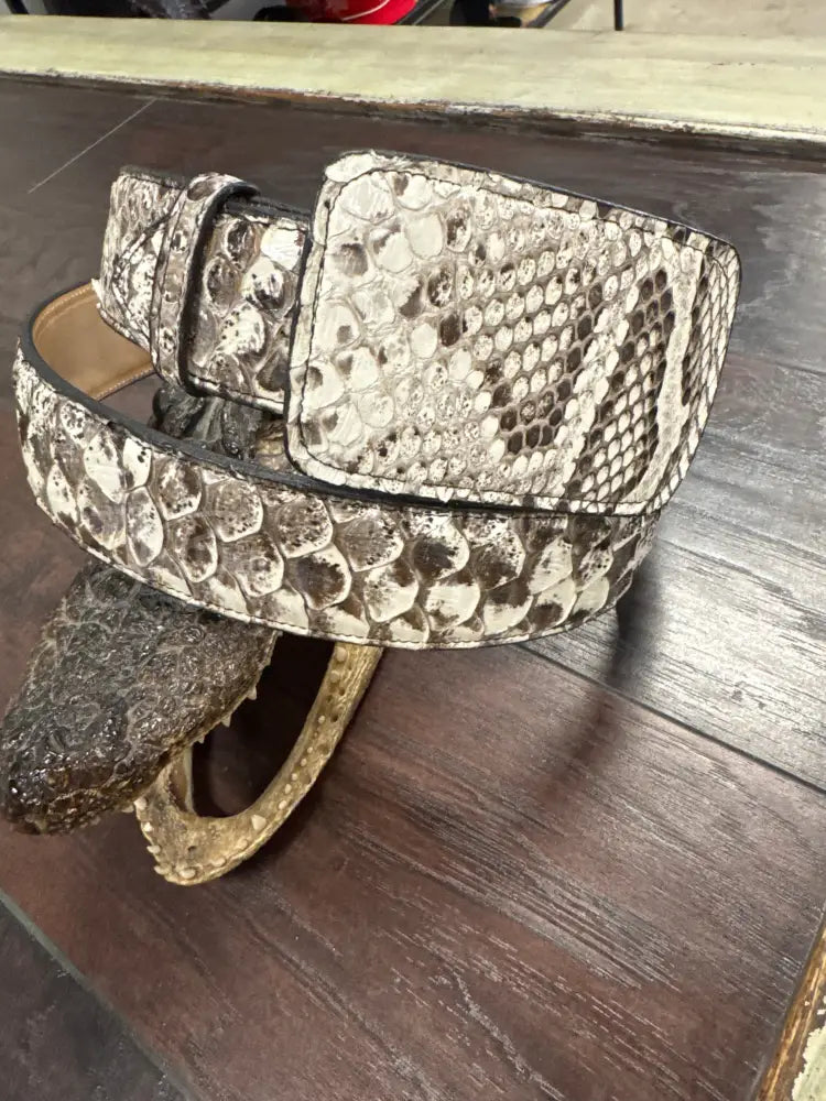 Belt Python Natural - 1 3/4”- Sz 42 - Exotic- Belt