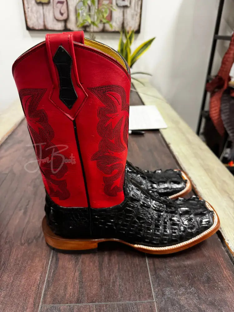 Black American Alligator Tail - 9EE - Boots