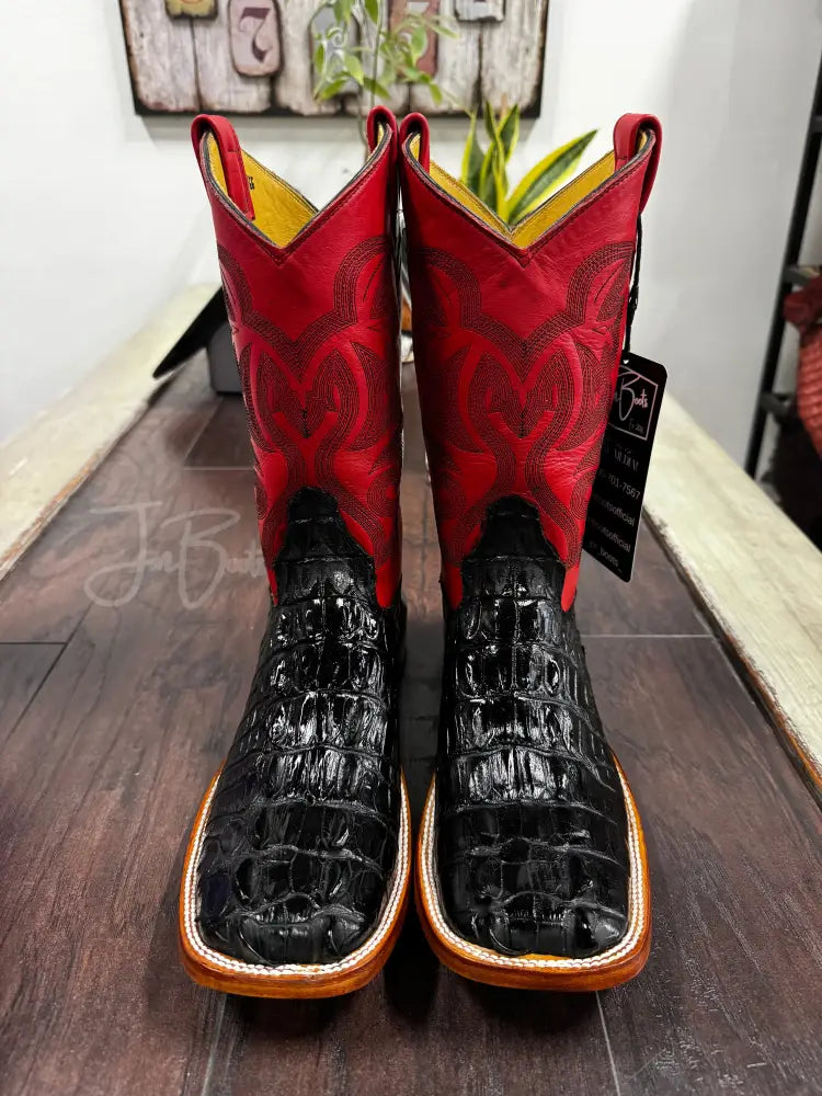 Black American Alligator Tail - 9EE - Boots