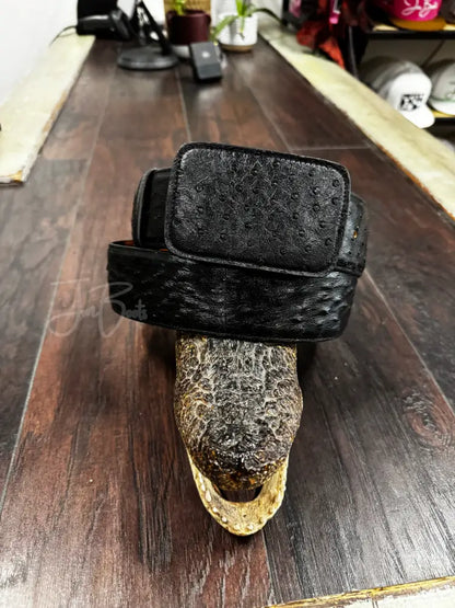 Black Ostrich belt