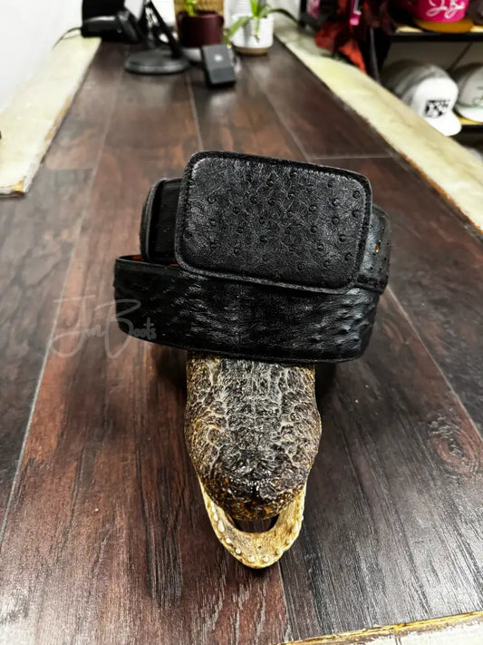 Black Ostrich belt