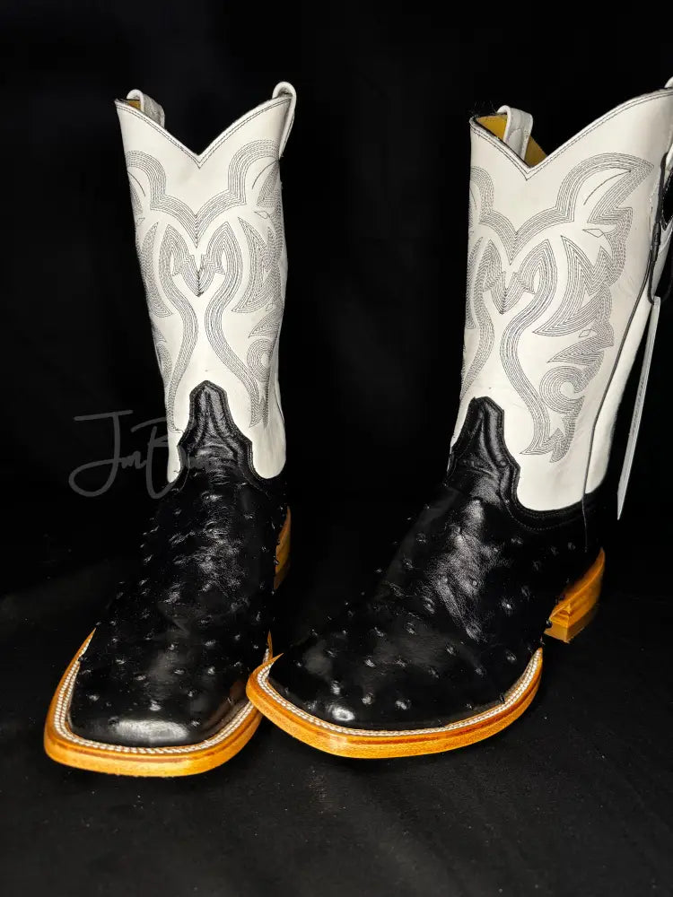 Black Ostrich Boots
