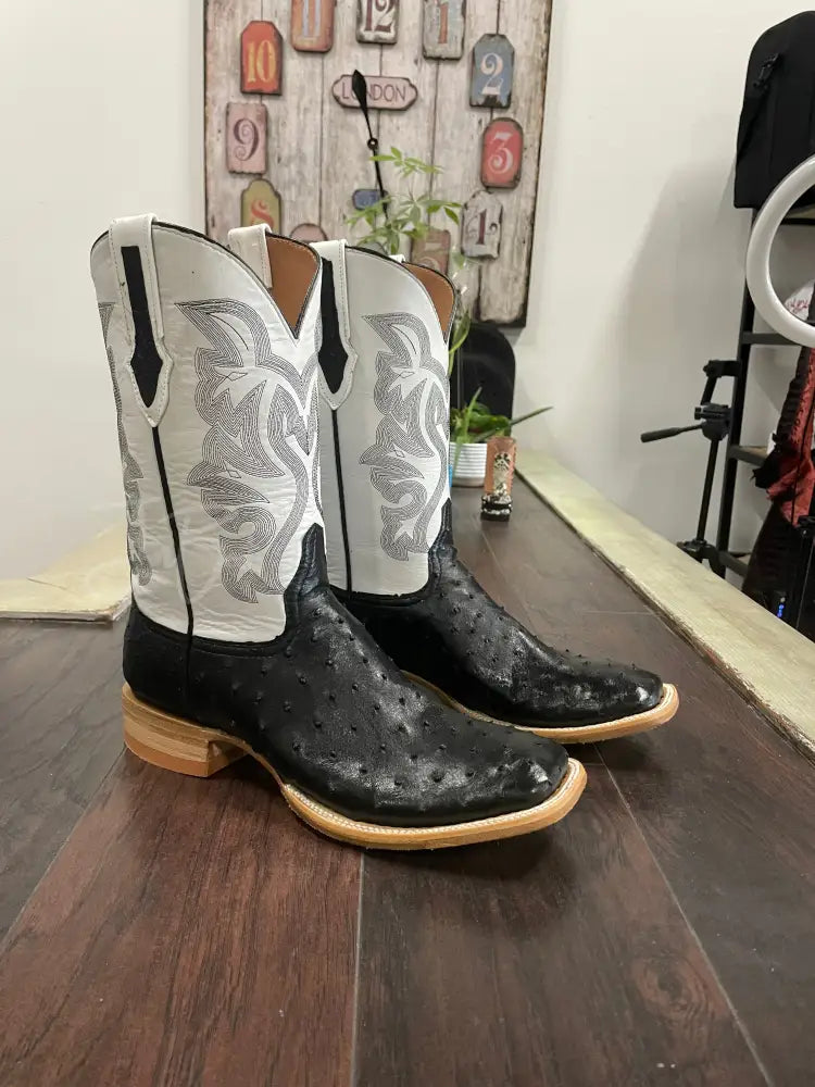 Black Ostrich - Boots