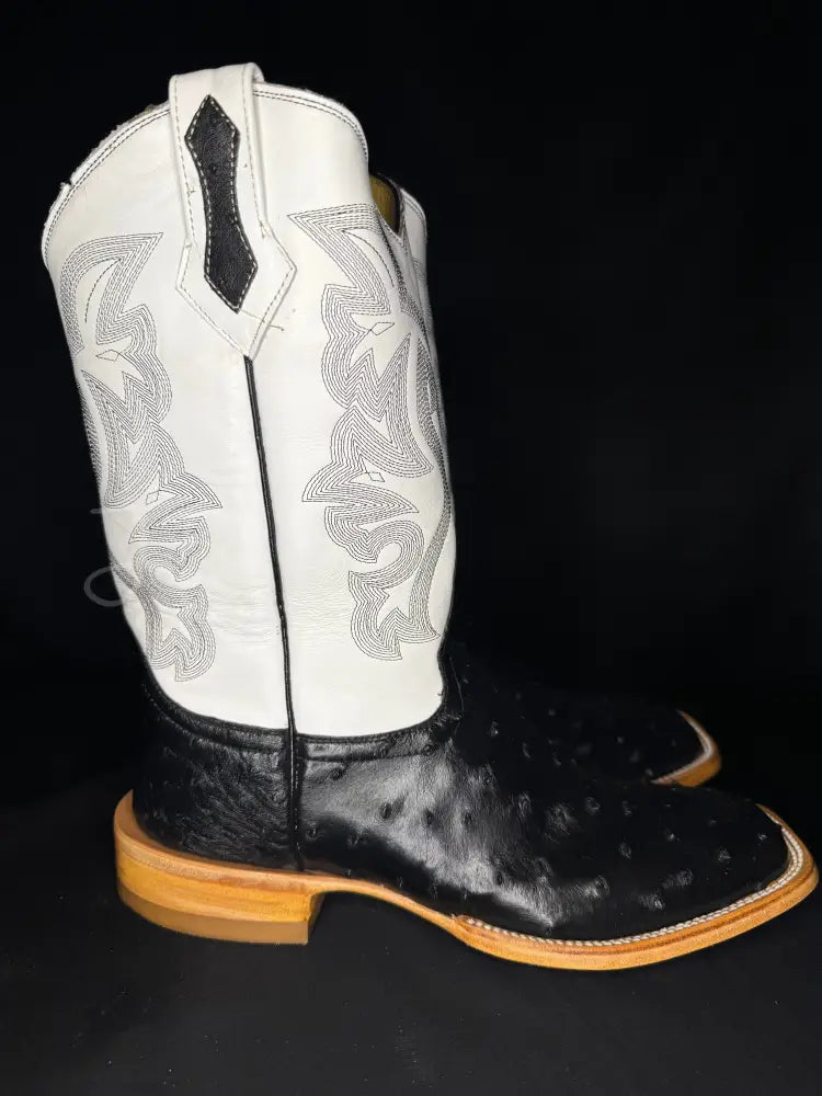 Black Ostrich Boots